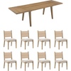 image:imageNathan James Andy Mid Century Modern Dining Set Extendable 8Seater Dining Table Set with 4 Upholstered Dining Chairs Brushed BlackBoho Seagrass