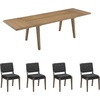 image:imageNathan James Andy Mid Century Modern Dining Set Extendable 8Seater Dining Table Set with 4 Upholstered Dining Chairs Brushed BlackBrownBlack