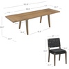 image:imageNathan James Andy Mid Century Modern Dining Set Extendable 8Seater Dining Table Set with 4 Upholstered Dining Chairs Brushed BlackBrownBlack