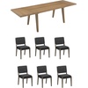 image:imageNathan James Andy Mid Century Modern Dining Set Extendable 8Seater Dining Table Set with 4 Upholstered Dining Chairs Brushed BlackBrownBlack