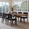 image:imageNathan James Andy Mid Century Modern Dining Set Extendable 8Seater Dining Table Set with 4 Upholstered Dining Chairs Brushed BlackBrownBlack