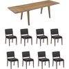 image:imageNathan James Andy Mid Century Modern Dining Set Extendable 8Seater Dining Table Set with 4 Upholstered Dining Chairs Brushed BlackBrownBlack