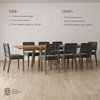 image:imageNathan James Andy Mid Century Modern Dining Set Extendable 8Seater Dining Table Set with 4 Upholstered Dining Chairs Brushed BlackBrownBlack