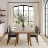 image:imageNathan James Andy Mid Century Modern Dining Set Extendable 8Seater Dining Table Set with 4 Upholstered Dining Chairs Brushed BlackBrownBlack