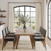 image:imageNathan James Andy Mid Century Modern Dining Set Extendable 8Seater Dining Table Set with 4 Upholstered Dining Chairs Brushed BlackBrownBlack
