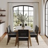 image:imageNathan James Andy Mid Century Modern Dining Set Extendable 8Seater Dining Table Set with 4 Upholstered Dining Chairs Brushed BlackLight BrownBlack