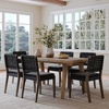 image:imageNathan James Andy Mid Century Modern Dining Set Extendable 8Seater Dining Table Set with 4 Upholstered Dining Chairs Brushed BlackLight BrownBlack
