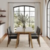image:imageNathan James Andy Mid Century Modern Dining Set Extendable 8Seater Dining Table Set with 4 Upholstered Dining Chairs Brushed BlackLight BrownBlack