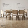 image:imageNathan James Andy Mid Century Modern Dining Set Extendable 8Seater Dining Table Set with 4 Upholstered Dining Chairs Brushed BlackLight BrownNatural Flax