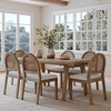 image:imageNathan James Andy Mid Century Modern Dining Set Extendable 8Seater Dining Table Set with 4 Upholstered Dining Chairs Brushed BlackLight BrownNatural Rattan