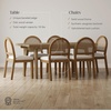image:imageNathan James Andy Mid Century Modern Dining Set Extendable 8Seater Dining Table Set with 4 Upholstered Dining Chairs Brushed BlackLight BrownNatural Rattan