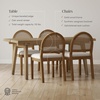 image:imageNathan James Andy Mid Century Modern Dining Set Extendable 8Seater Dining Table Set with 4 Upholstered Dining Chairs Brushed BlackLight BrownNatural Rattan