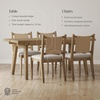 image:imageNathan James Andy Mid Century Modern Dining Set Extendable 8Seater Dining Table Set with 4 Upholstered Dining Chairs Brushed BlackLight BrownSeagrass