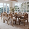 image:imageNathan James Andy Mid Century Modern Dining Set Extendable 8Seater Dining Table Set with 4 Upholstered Dining Chairs Brushed BlackNatural Rattan
