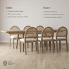 image:imageNathan James Andy Mid Century Modern Dining Set Extendable 8Seater Dining Table Set with 4 Upholstered Dining Chairs Brushed BlackNatural Rattan