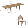 image:imageNathan James Andy Mid Century Modern Dining Set Extendable 8Seater Dining Table Set with 4 Upholstered Dining Chairs Brushed BlackNatural Rattan
