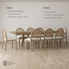 image:imageNathan James Andy Mid Century Modern Dining Set Extendable 8Seater Dining Table Set with 4 Upholstered Dining Chairs Brushed BlackNatural Rattan
