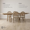 image:imageNathan James Andy Mid Century Modern Dining Set Extendable 8Seater Dining Table Set with 4 Upholstered Dining Chairs Brushed BlackNatural Rattan