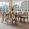 image:imageNathan James Andy Mid Century Modern Dining Set Extendable 8Seater Dining Table Set with 4 Upholstered Dining Chairs Brushed BlackNatural Rattan
