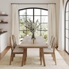 image:imageNathan James Andy Mid Century Modern Dining Set Extendable 8Seater Dining Table Set with 4 Upholstered Dining Chairs Brushed BlackNatural Rattan