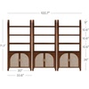 image:imageNathan James Paxton MidCentury Modern Arched Bookshelf Cabinet with Solid Wood Frame and Rattan Base Raw OakDark Acaciasynthetic Rattanbrushed Brass
