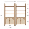 image:imageNathan James Paxton MidCentury Modern Arched Bookshelf Cabinet with Solid Wood Frame and Rattan Base Raw OakRaw Oakbrushed Brassrattan