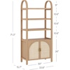 image:imageNathan James Paxton MidCentury Modern Arched Bookshelf Cabinet with Solid Wood Frame and Rattan Base Raw OakRaw Oakbrushed Brassrattan