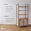 image:imageNathan James Paxton MidCentury Modern Arched Bookshelf Cabinet with Solid Wood Frame and Rattan Base Raw OakRaw Oakbrushed Brassrattan