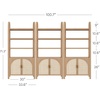 image:imageNathan James Paxton MidCentury Modern Arched Bookshelf Cabinet with Solid Wood Frame and Rattan Base Raw OakRaw Oakbrushed Brassrattan