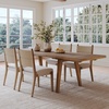 image:imageNathan James Andy Mid Century Modern Dining Set Extendable 8Seater Dining Table Set with 4 Upholstered Dining Chairs Brushed BlackBoho Seagrass