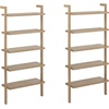 image:imageNathan James Beacon 5 Tier Bookshelf Wall Mounted Bookcase Solid Wood Bookshelf in Wire Brushed Finish Boho Rustic Bookcase Set of 2