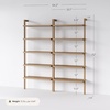 image:imageNathan James Beacon 5 Tier Bookshelf Wall Mounted Bookcase Solid Wood Bookshelf in Wire Brushed Finish Boho Rustic Bookcase Set of 2