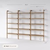 image:imageNathan James Beacon 5 Tier Bookshelf Wall Mounted Bookcase Solid Wood Bookshelf in Wire Brushed Finish Boho Rustic Bookcase Set of 3