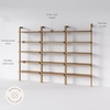 image:imageNathan James Beacon 5 Tier Bookshelf Wall Mounted Bookcase Solid Wood Bookshelf in Wire Brushed Finish Boho Rustic Bookcase Set of 3