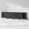 image:imageNathan James Jasper Wood Modern Sideboard Accent Storage Cabinet TV Stand with Fluted Doors for Kitchen or Living Room Warm Pine Set of 3Black Oak