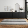 image:imageNathan James Jasper Wood Modern Sideboard Accent Storage Cabinet TV Stand with Fluted Doors for Kitchen or Living Room Warm Pine Set of 3Black Oak