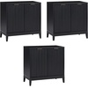 image:imageNathan James Jasper Wood Modern Sideboard Accent Storage Cabinet TV Stand with Fluted Doors for Kitchen or Living Room Warm Pine Set of 3Black Oak