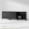 image:imageNathan James Jasper Wood Modern Sideboard Accent Storage Cabinet TV Stand with Fluted Doors for Kitchen or Living Room Warm Pine Set of 3Black Oak