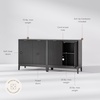 image:imageNathan James Jasper Wood Modern Sideboard Accent Storage Cabinet TV Stand with Fluted Doors for Kitchen or Living Room Warm Pine Set of 3Black Oak