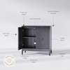 image:imageNathan James Jasper Wood Modern Sideboard Accent Storage Cabinet TV Stand with Fluted Doors for Kitchen or Living Room Warm Pine Set of 3Black Oak