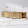 image:imageNathan James Jasper Wood Modern Sideboard Accent Storage Cabinet TV Stand with Fluted Doors for Kitchen or Living Room Warm Pine Set of 3Light Brown