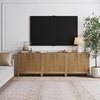 image:imageNathan James Jasper Wood Modern Sideboard Accent Storage Cabinet TV Stand with Fluted Doors for Kitchen or Living Room Warm Pine Set of 3Light Brown