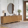 image:imageNathan James Jasper Wood Modern Sideboard Accent Storage Cabinet TV Stand with Fluted Doors for Kitchen or Living Room Warm Pine Set of 3Light Brown