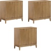 image:imageNathan James Jasper Wood Modern Sideboard Accent Storage Cabinet TV Stand with Fluted Doors for Kitchen or Living Room Warm Pine Set of 3Light Brown