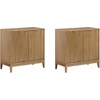 image:imageNathan James Jasper Wood Modern Sideboard Accent Storage Cabinet TV Stand with Fluted Doors for Kitchen or Living Room Warm Pine Set of 3Light Brown
