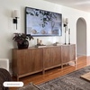 image:imageNathan James Jasper Wood Modern Sideboard Accent Storage Cabinet TV Stand with Fluted Doors for Kitchen or Living Room Warm Pine Set of 3Light Brown