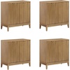 image:imageNathan James Jasper Wood Modern Sideboard Accent Storage Cabinet TV Stand with Fluted Doors for Kitchen or Living Room Warm Pine Set of 3Light Brown