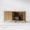 image:imageNathan James Jasper Wood Modern Sideboard Accent Storage Cabinet TV Stand with Fluted Doors for Kitchen or Living Room Warm Pine Set of 3Light Brown