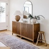 image:imageNathan James Jasper Wood Modern Sideboard Accent Storage Cabinet TV Stand with Fluted Doors for Kitchen or Living Room Warm Pine Set of 3Light Brown