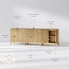 image:imageNathan James Jasper Wood Modern Sideboard Accent Storage Cabinet TV Stand with Fluted Doors for Kitchen or Living Room Warm Pine Set of 3Light Brown